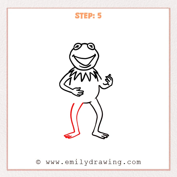 how to draw a kermit the frog - Step 5